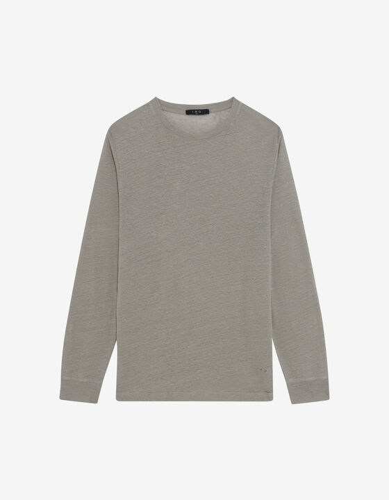 ROUND-NECK LINEN T-SHIRT