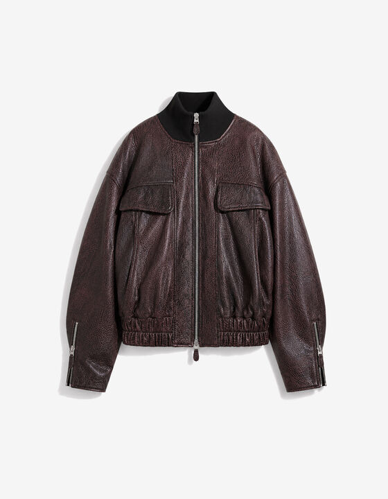 LEATHER BOMBER JACKET