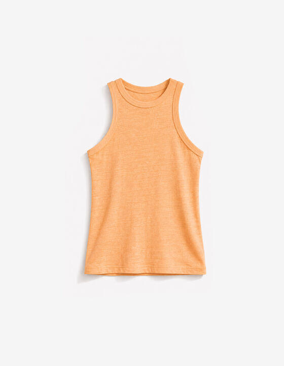 FITTED LINEN TANK TOP