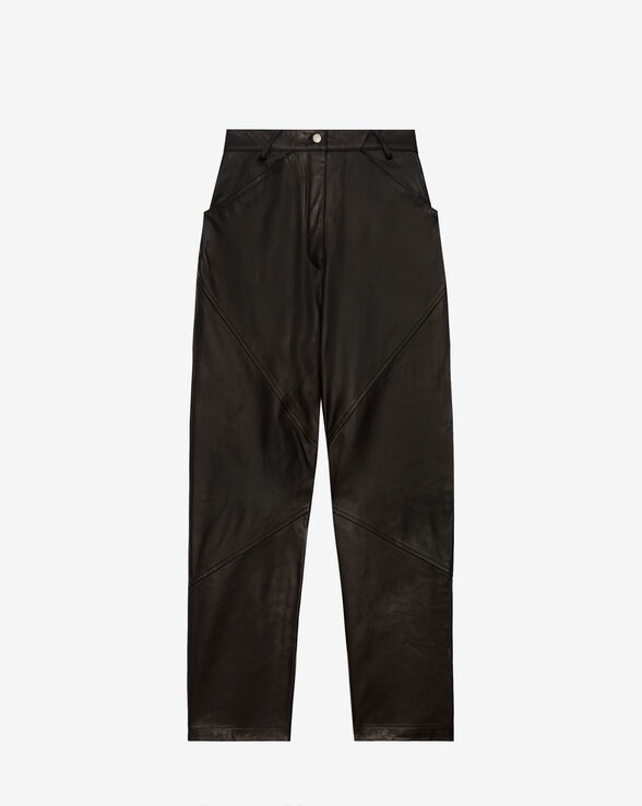 PANTALON DROIT EN CUIR HAZEL