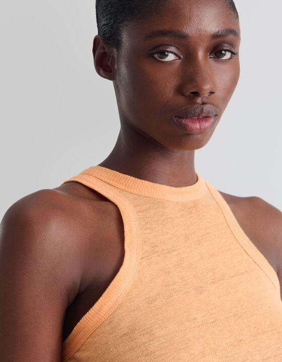 FITTED LINEN TANK TOP