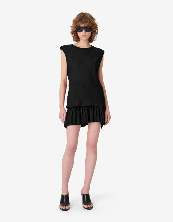 TEXTURED SLEEVELESS T-SHIRT