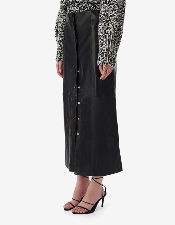 LONG LEATHER SKIRT