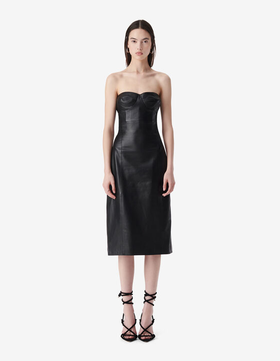 STRAPLESS LEATHER DRESS