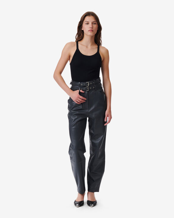 BRATIS LEATHER CARROT PANTS
