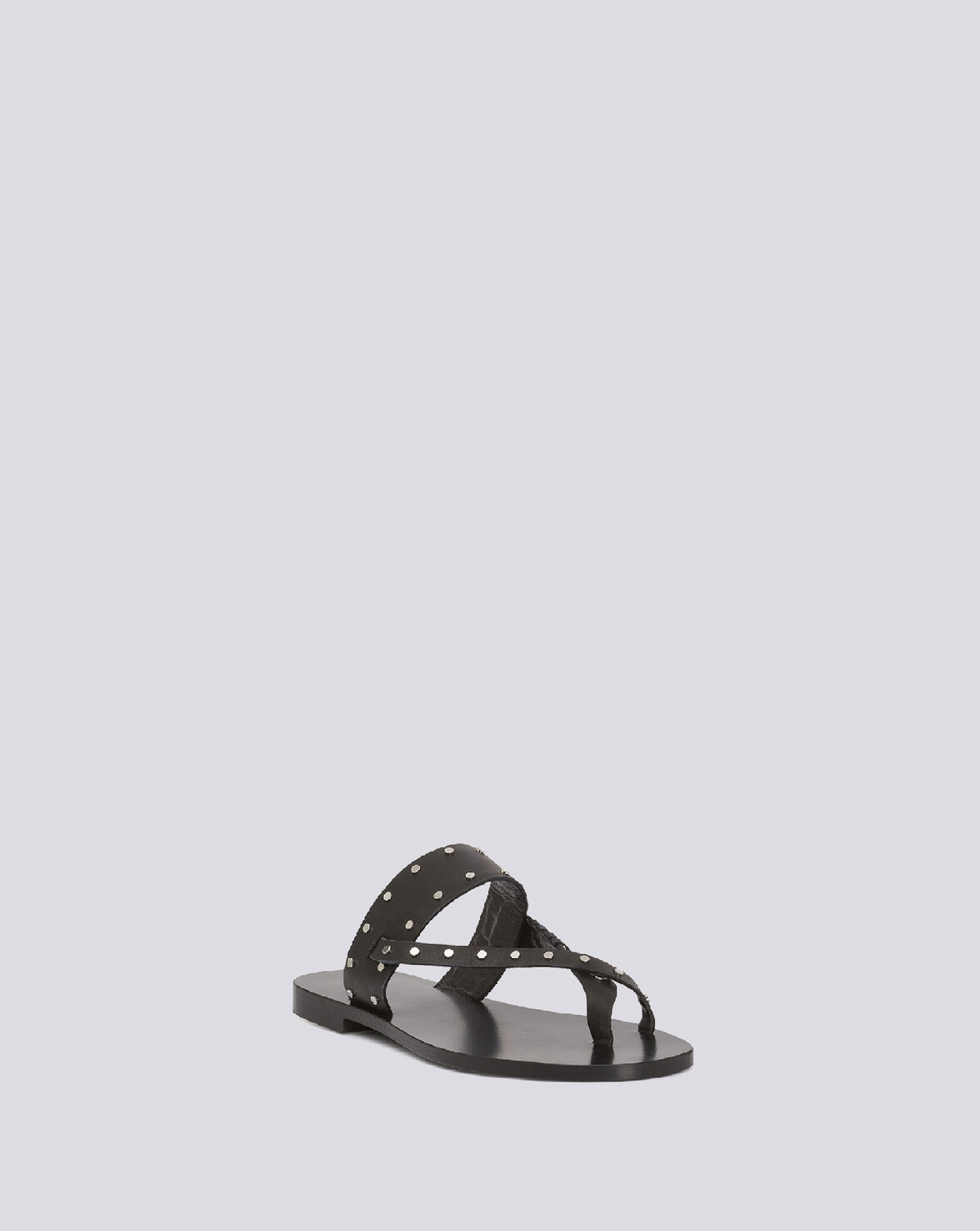 WIKI TOE RING FLAT LEATHER SANDALS image number null