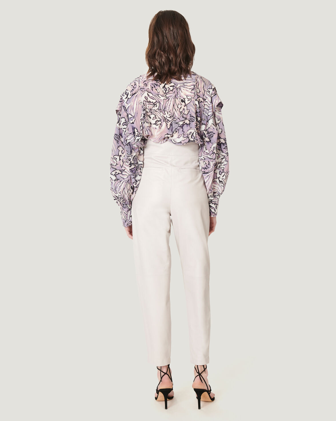 BISHO TAILORED HIGH WAIST LEATHER TROUSERS image number null