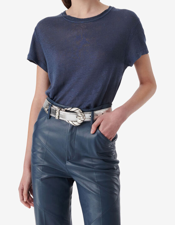 ROUND-NECK LINEN T-SHIRT