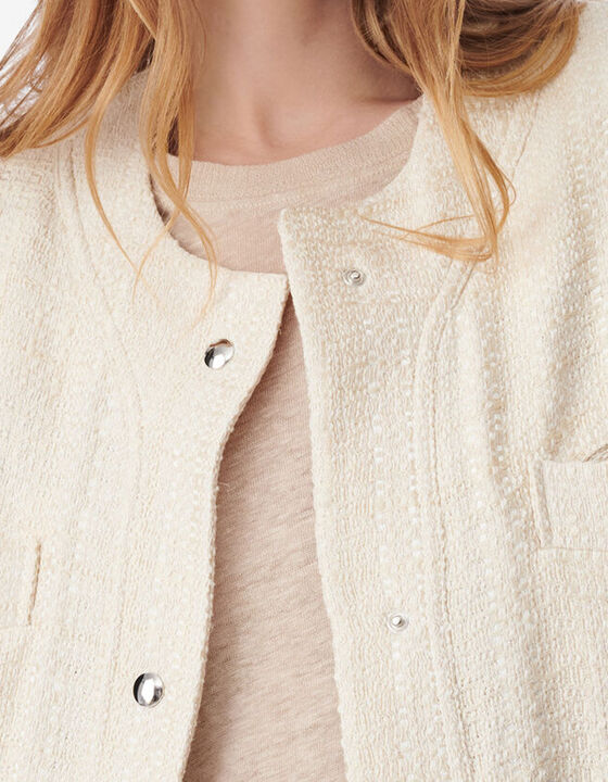 SLEEVELESS TWEED OVERSHIRT