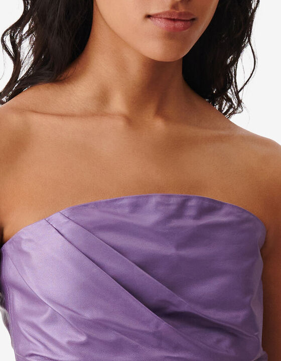 LEATHER STRAPLESS TOP