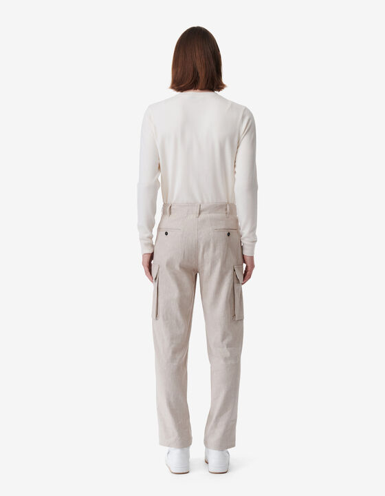 LINEN-BLEND CARGO PANTS