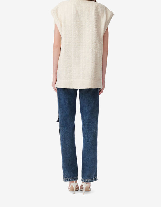 SLEEVELESS TWEED OVERSHIRT