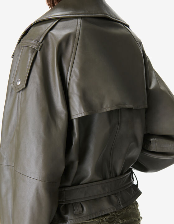 LEATHER BELTED JACKET