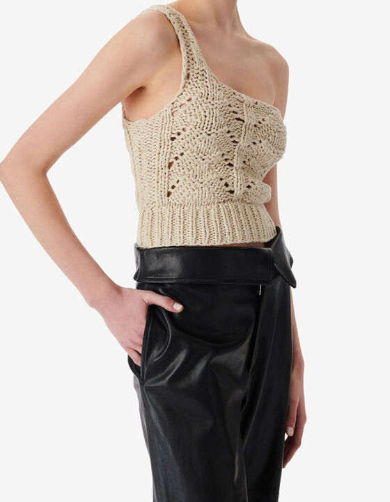 CROPPED ASYMMETRICAL SWEATER