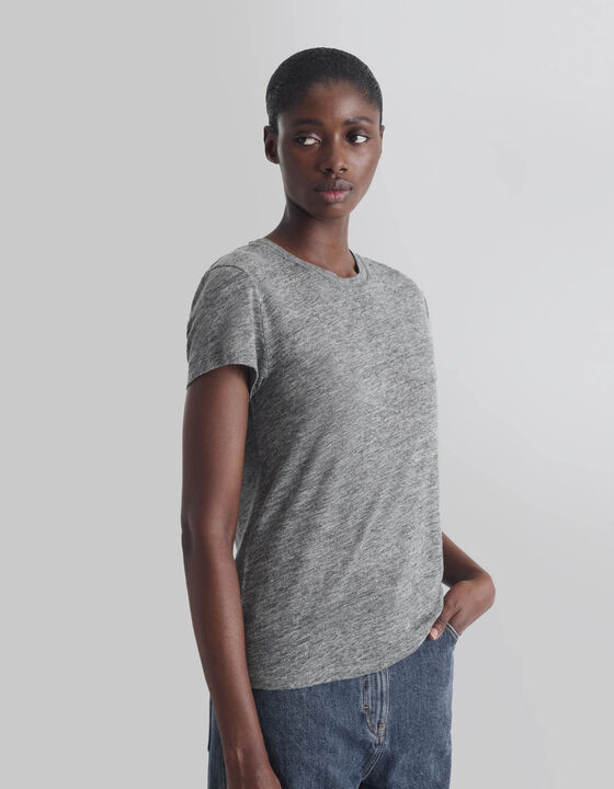 LINEN CREW-NECK T-SHIRT