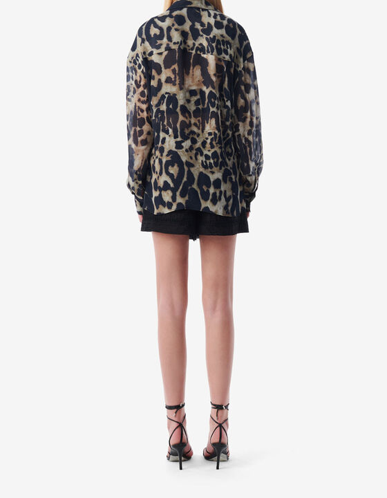 FLOWY LEOPARD-PRINT SHIRT