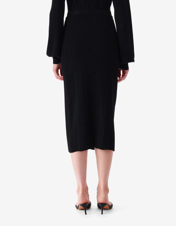 RIBBED JERSEY MIDI SKIRT