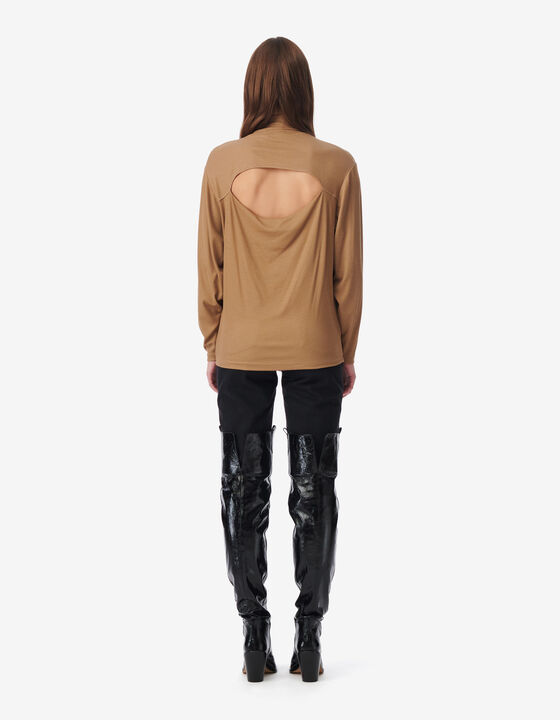 HIGH-NECK TOP WITH CUT-OUT