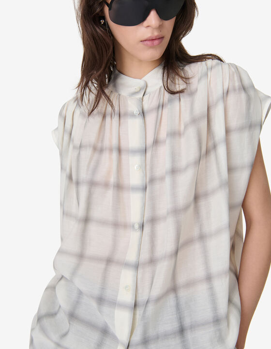 CHEMISE SANS MANCHES &Agrave; CARREAUX