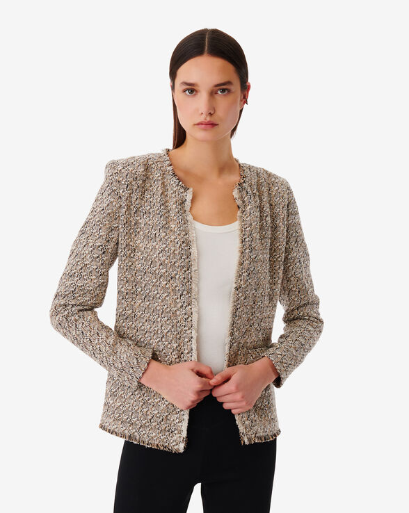 USPA ROUND-NECK TWEED JACKET