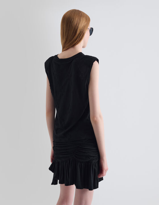 TEXTURED SLEEVELESS T-SHIRT