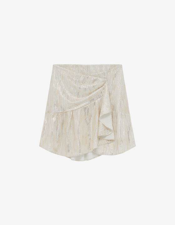 RUFFLED LUREX MINISKIRT