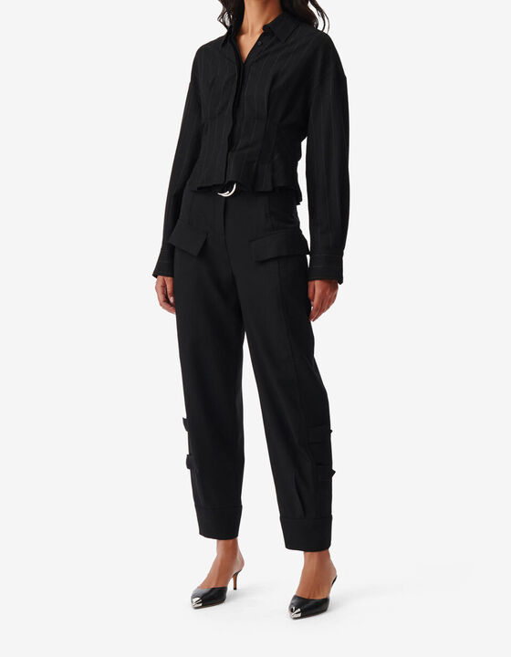 STRIPED SHIRT WITH CUT-OUT