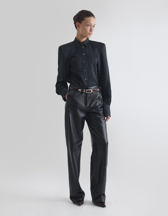 PANTALON LARGE EN CUIR