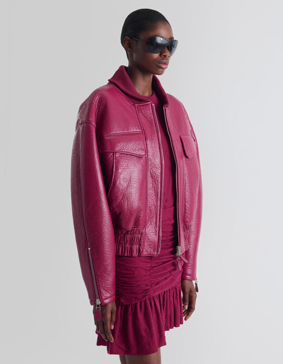 BOMBER OVERSIZE EN CUIR