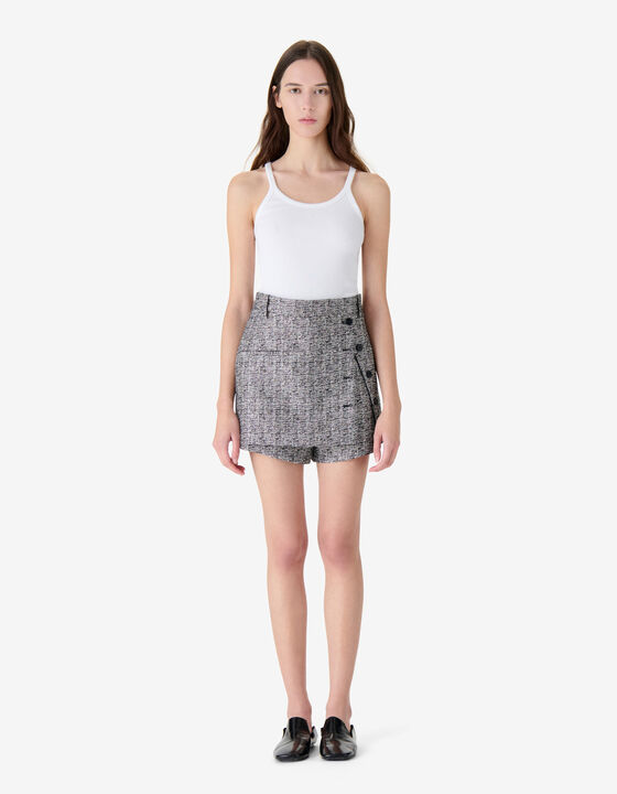 IRIDESCENT TWEED SKIRT-SHORTS