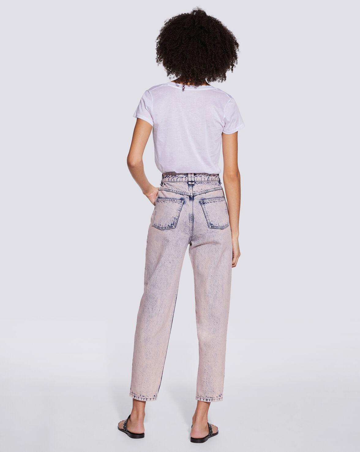MOJO HIGH WAIST ACID WASHED JEANS image number null