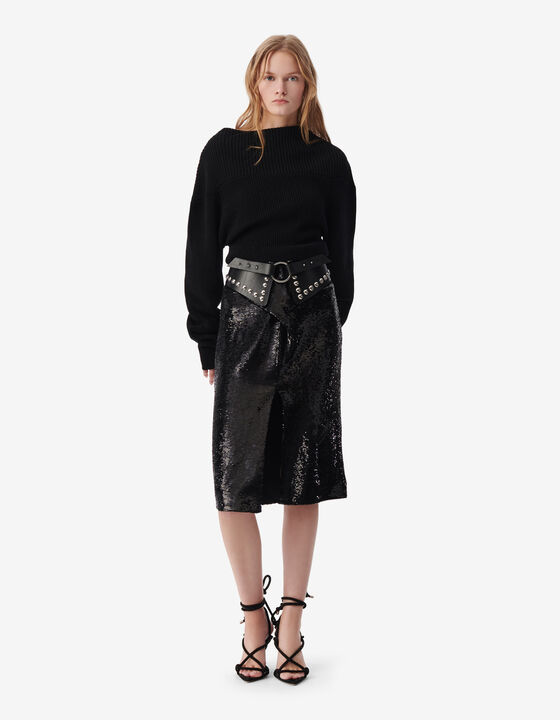 SEQUIN MIDI SKIRT