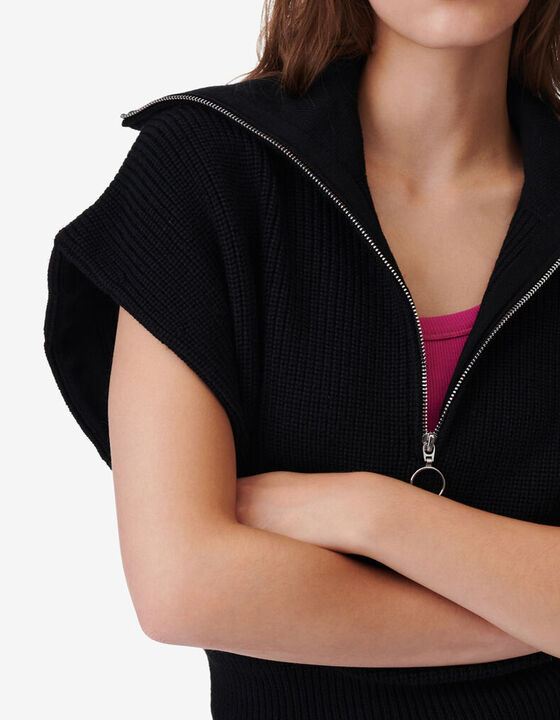 ZIPPERED-COLLAR SWEATER