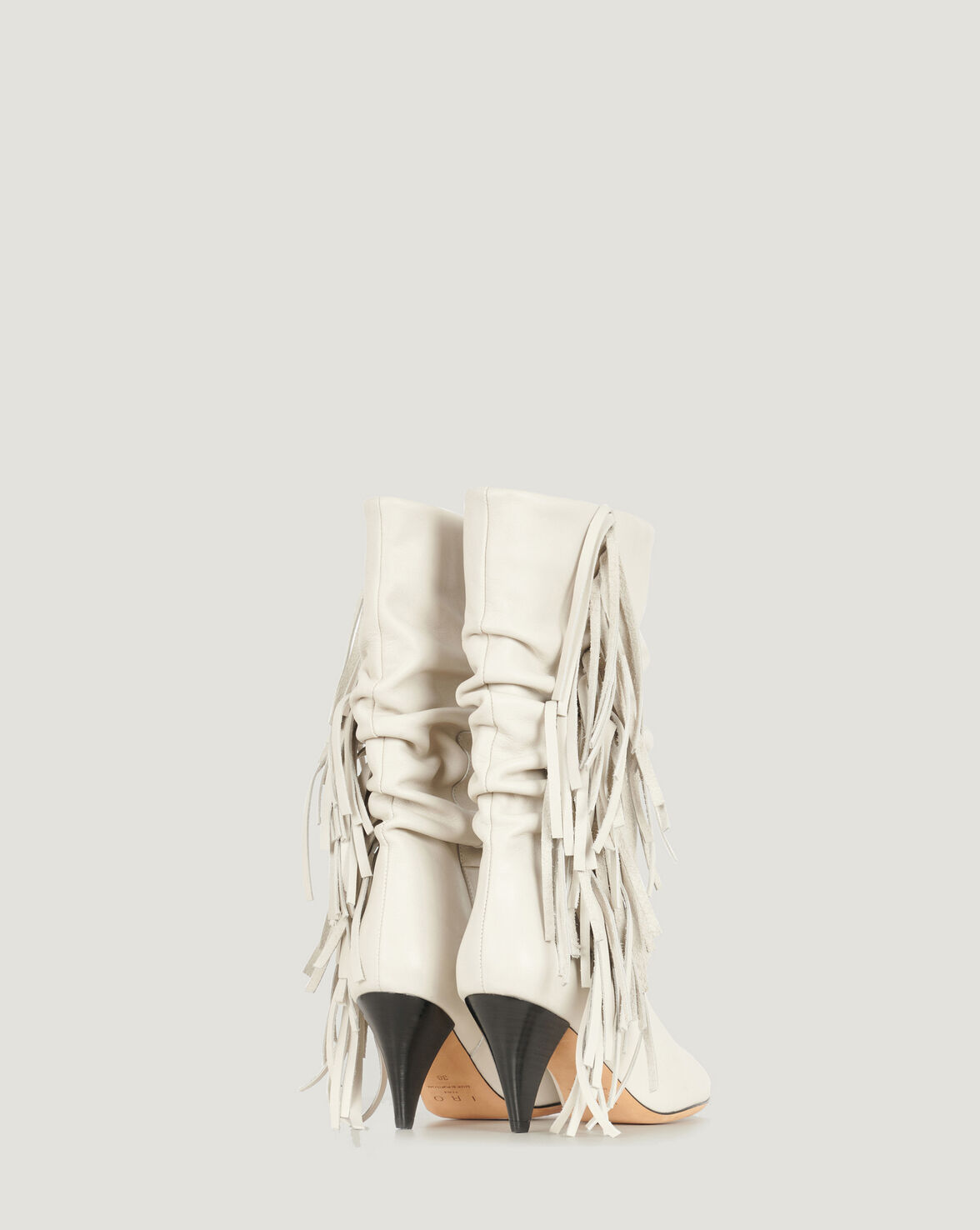 CRANKO LEATHER FRINGE SLOUCH BOOTS image number null