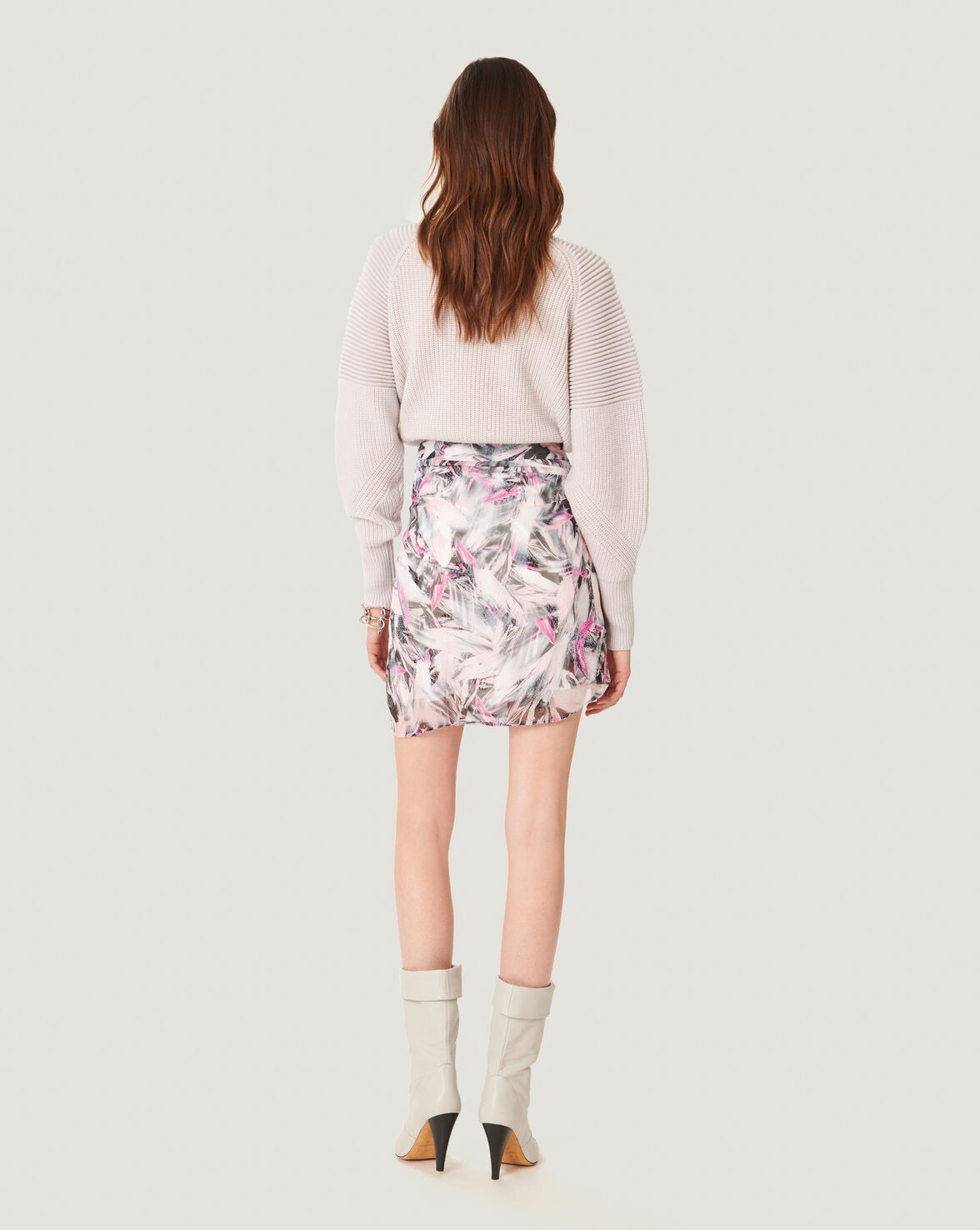 PASCOT ABSTRACT PRINTED SILK SKIRT image number null
