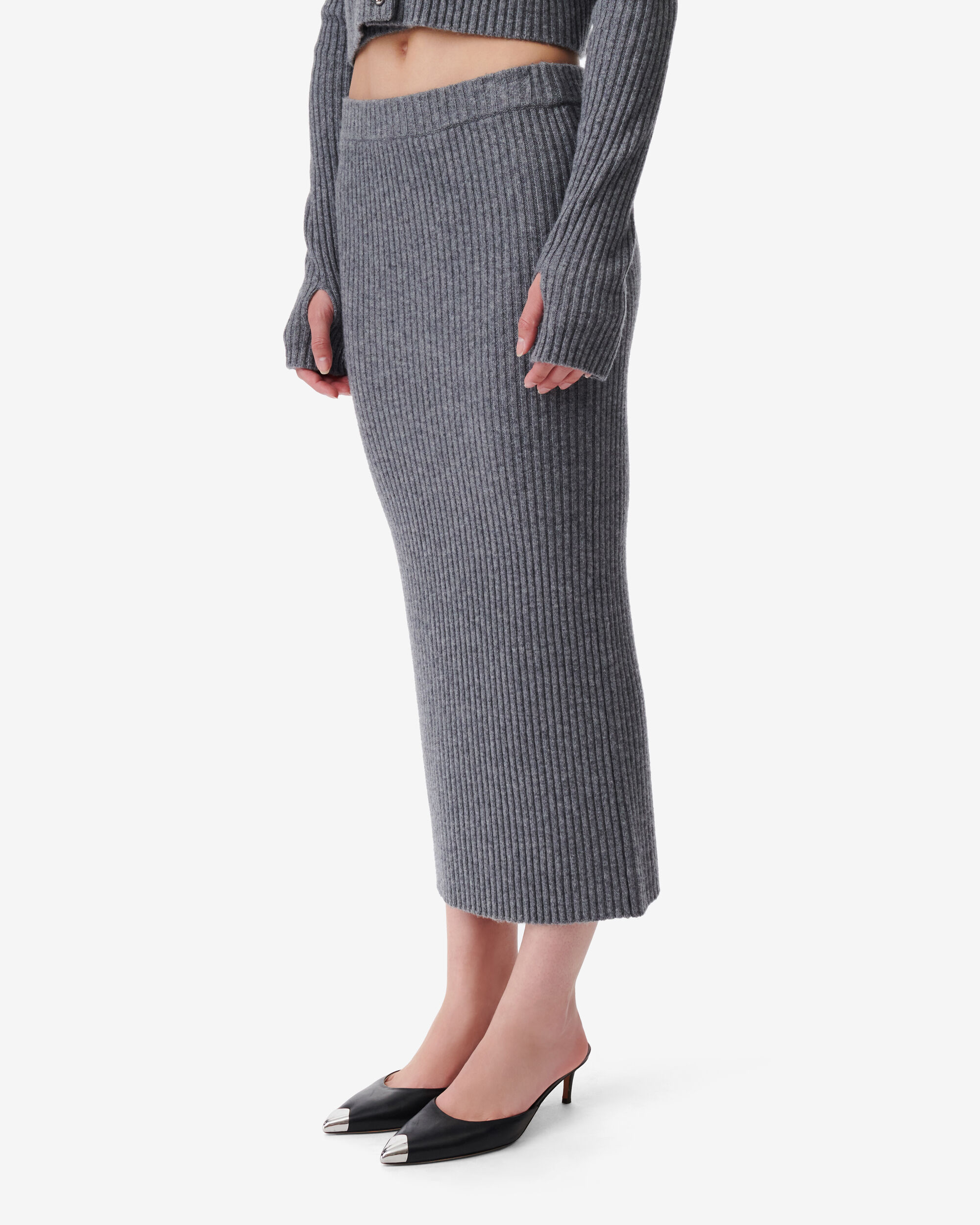 Long ribbed deals wool skirt
