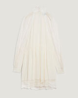 DEORRO LACE PUFF SLEEVE HIGH NECK MINI DRESS image number null