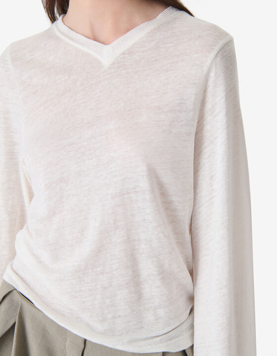 LINEN V-NECK T-SHIRT