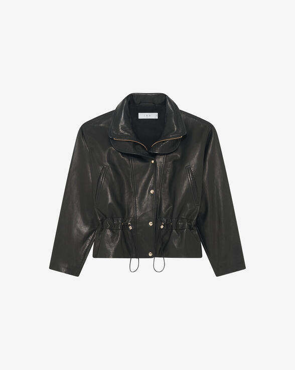 VESTE EN CUIR COL MONTANT SERIAN