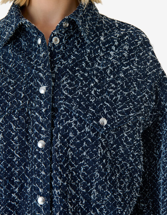 TEXTURED DENIM OVERSHIRT