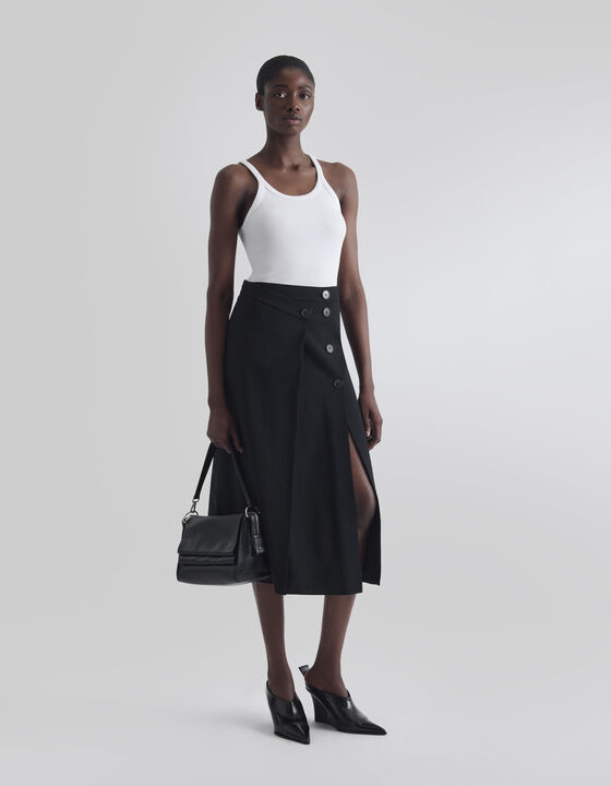 ASYMMETRICAL MIDI SKIRT