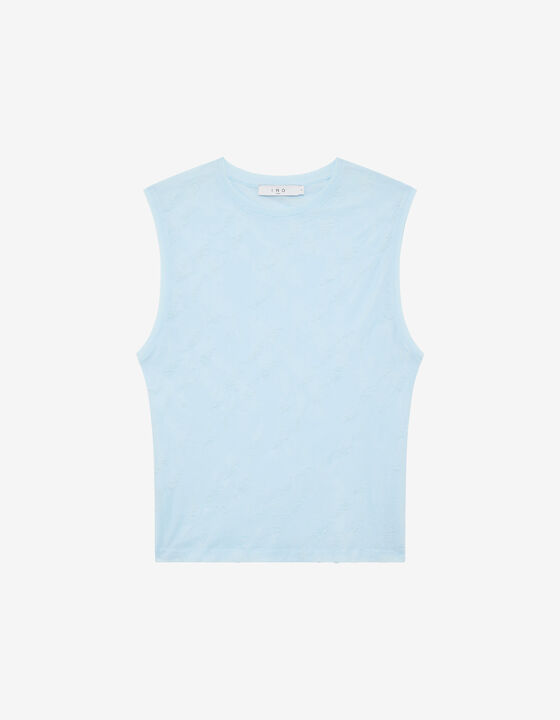 JACQUARD SLEEVELESS T-SHIRT