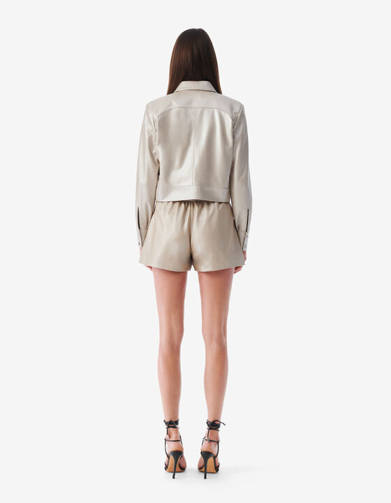 VESTE RACCOURCIE EN CUIR