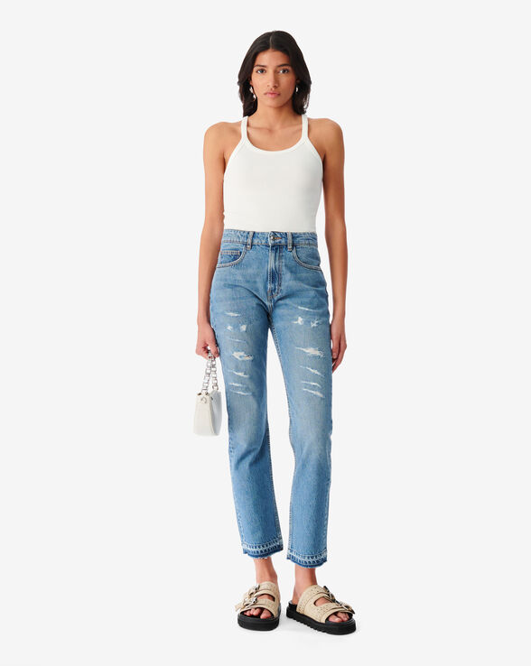 HAYRI DISTRESSED STRAIGHT-LEG JEANS