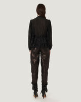 SILGA SHEER METALLIC PEPLUM TOP image number null