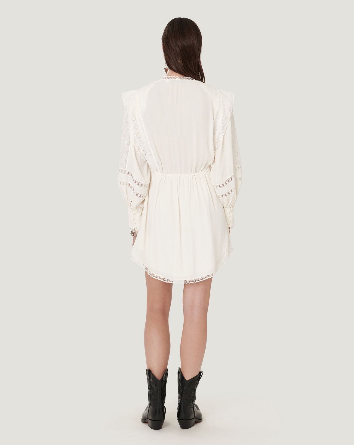 CASSIE LONG SLEEVE V NECK MINI DRESS image number null