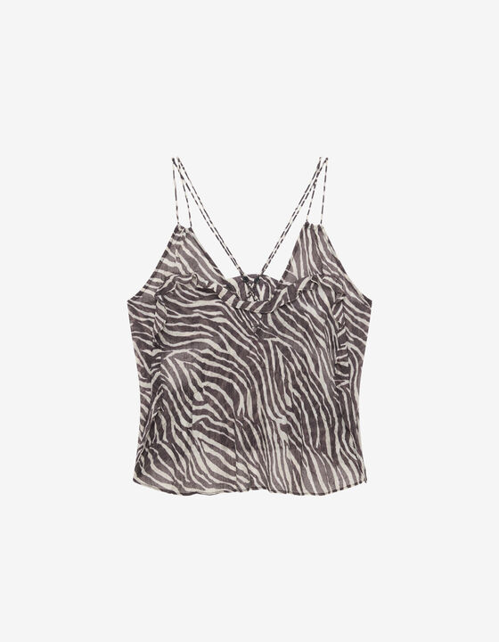 PRINTED V-NECK TOP