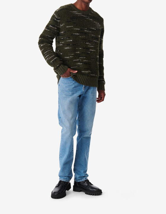 TWO-TONED WOOL SWEATER