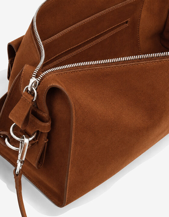 MINI SUEDE BOWLING BAG
