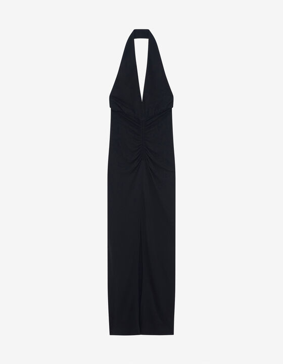 LONG BACKLESS V-NECK DRESS